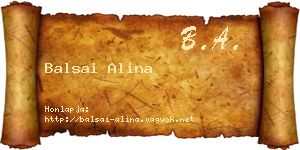 Balsai Alina névjegykártya
